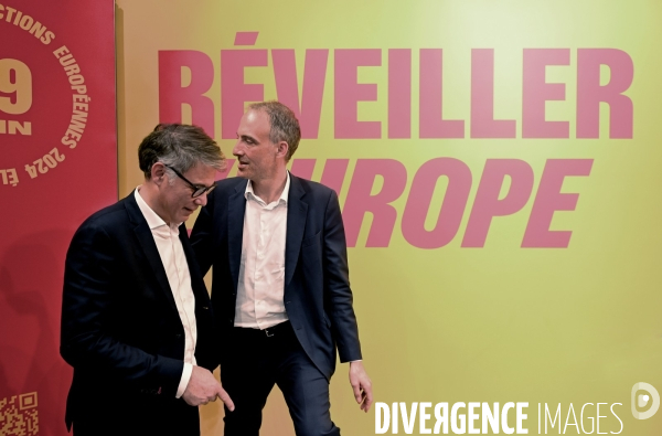 Elections européennes / Olivier Faure avec Raphaël Glucksmann