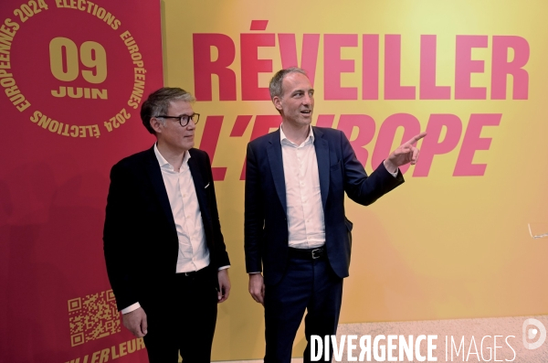 Elections européennes / Olivier Faure avec Raphaël Glucksmann