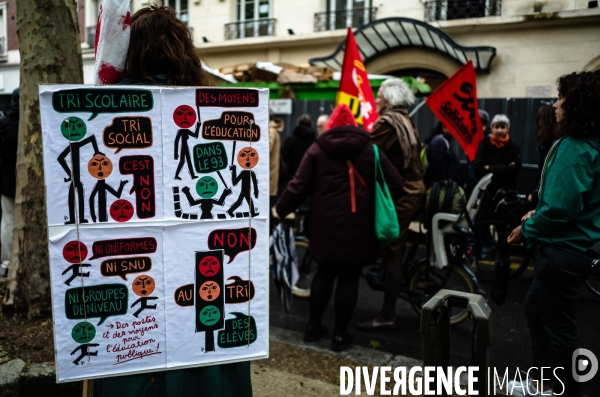 Manifestation  des enseignants de Seine-Saint-Denis.