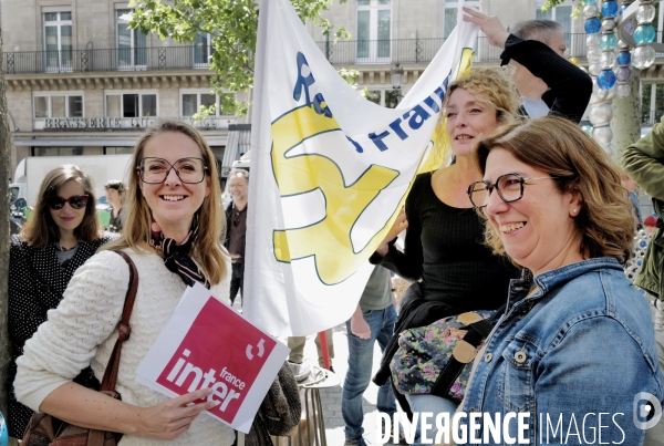 Rassemblement contre le projet de fusion des médias de l’audiovisuel public