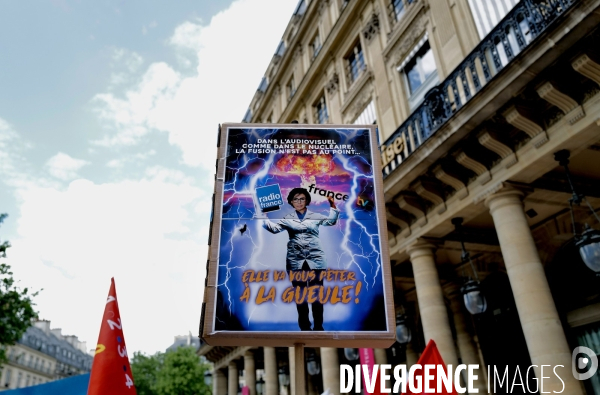Rassemblement contre le projet de fusion des médias de l’audiovisuel public
