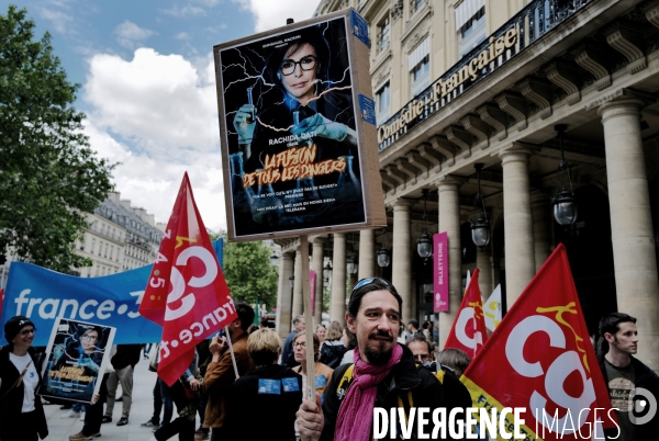 Rassemblement contre le projet de fusion des médias de l’audiovisuel public