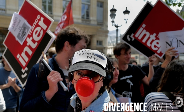 Rassemblement contre le projet de fusion des médias de l’audiovisuel public