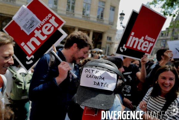 Rassemblement contre le projet de fusion des médias de l’audiovisuel public