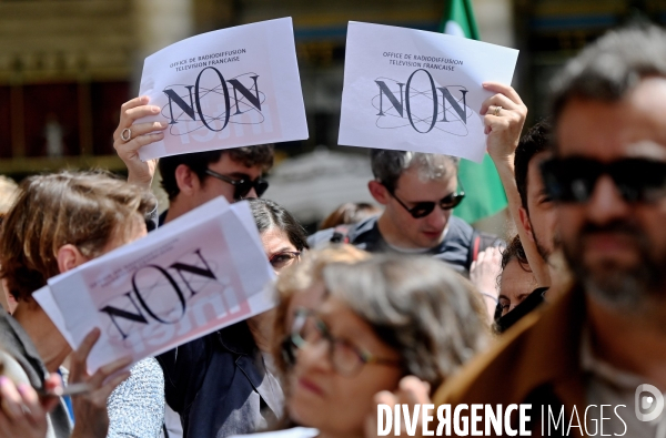 Rassemblement contre le projet de fusion des médias de l’audiovisuel public