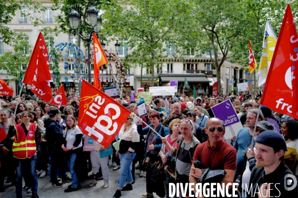 Rassemblement contre le projet de fusion des médias de l’audiovisuel public