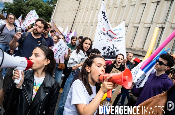 Manifestation contre « le choc des savoirs ».