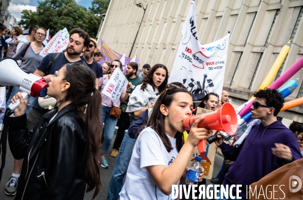 Manifestation contre « le choc des savoirs ».