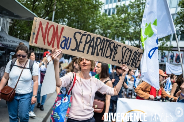Manifestation contre « le choc des savoirs ».