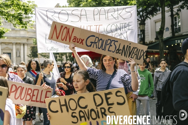 Manifestation de l education nationale contre  le choc de savoirs 