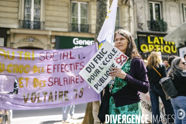 Manifestation de l education nationale contre  le choc de savoirs 