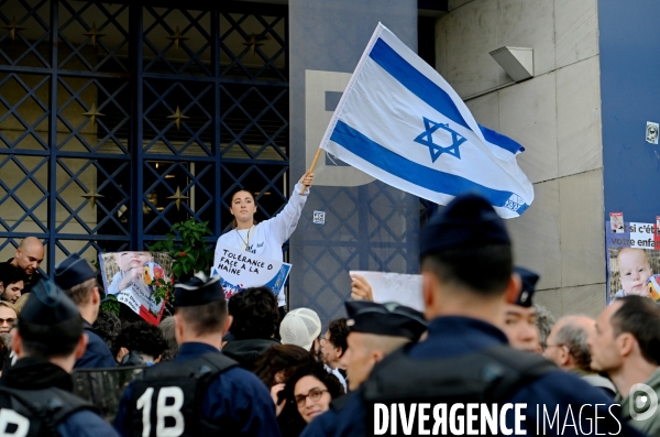 Manifestation contre la conference de rima hassan à l Université paris dauphine