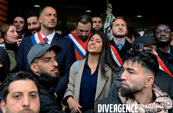 Manifestation devant le siege de TF1 avant une interview de Benjamin Netanyahu sur LCI