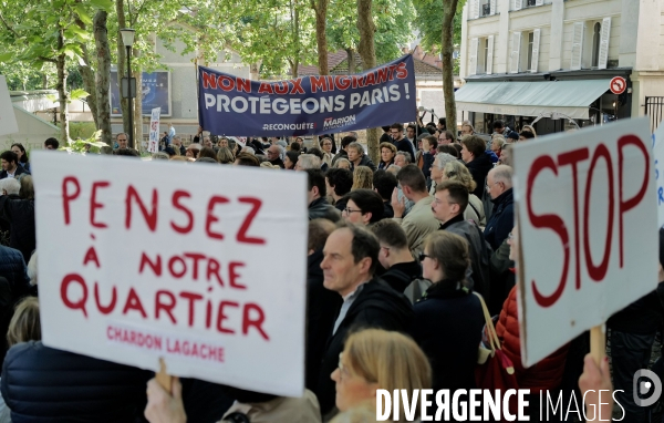 Manifestation contre l ouverture d’un centre d’hébergement pour demandeurs d’asile à Chardon Lagache 