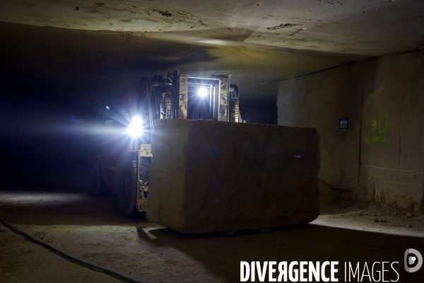 La carrière souterraine de pierre de Noyant, à Septmonts, Aisne, 3 juin 2024. 