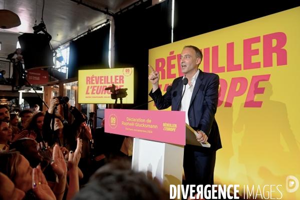 Elections européennes / Soirée électorale de Raphael Glucksmann