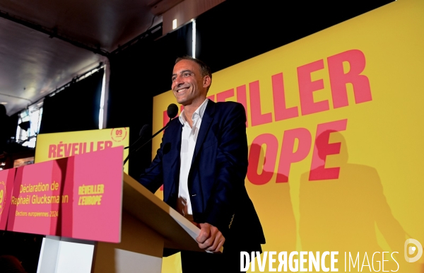 Elections européennes / Soirée électorale de Raphael Glucksmann