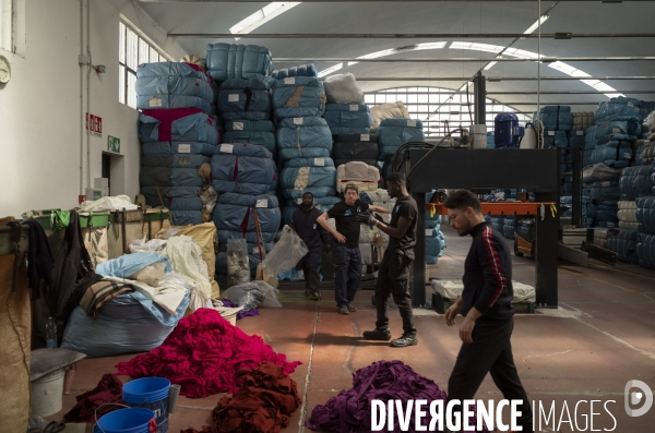 Recyclage de tissu à Prato