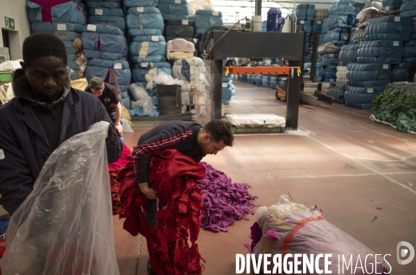 Recyclage de tissu à Prato