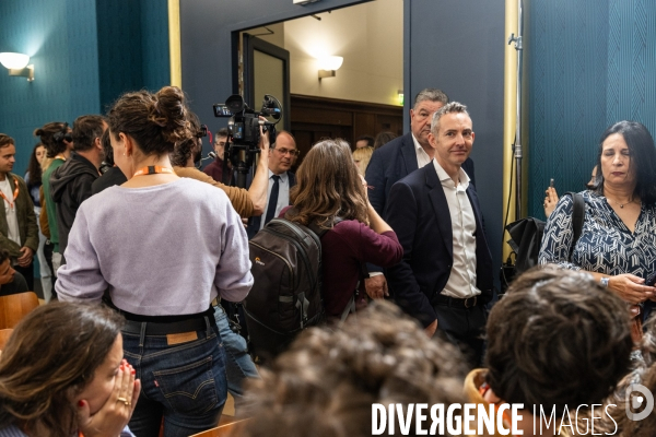 Conférence de presse du Nouveau Front populaire à la Maison de la Chimie