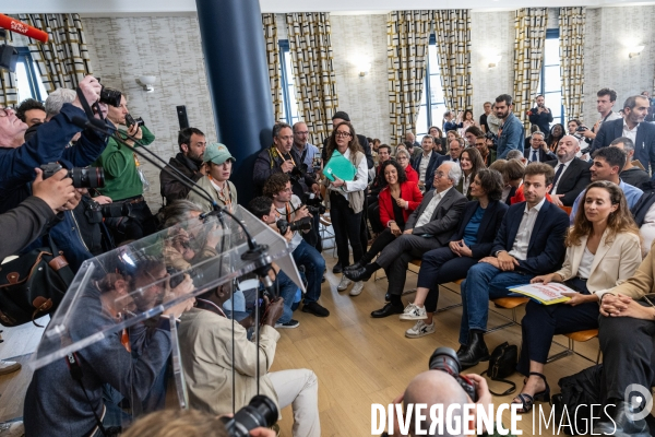 Conférence de presse du Nouveau Front populaire à la Maison de la Chimie