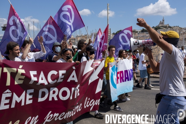 Manifestation contre l’extrême droite à Marseille