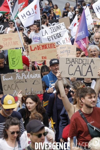 Bordeaux, Manifestation contre l extrême droite pour les élections législatives.