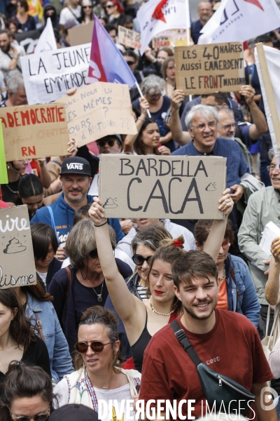 Bordeaux, Manifestation contre l extrême droite pour les élections législatives.