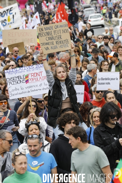 Bordeaux, Manifestation contre l extrême droite pour les élections législatives.