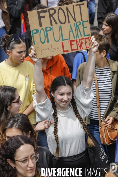 Bordeaux, Manifestation contre l extrême droite pour les élections législatives.