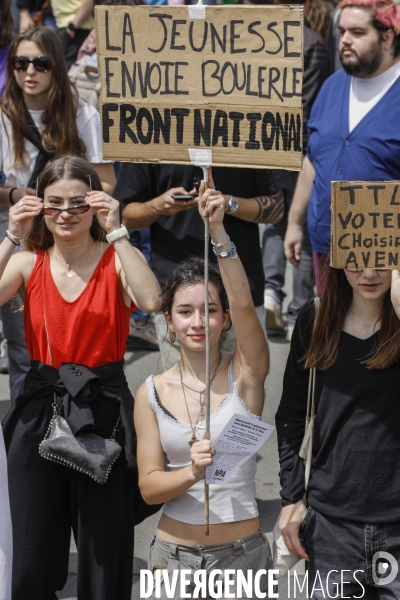 Bordeaux, Manifestation contre l extrême droite pour les élections législatives.