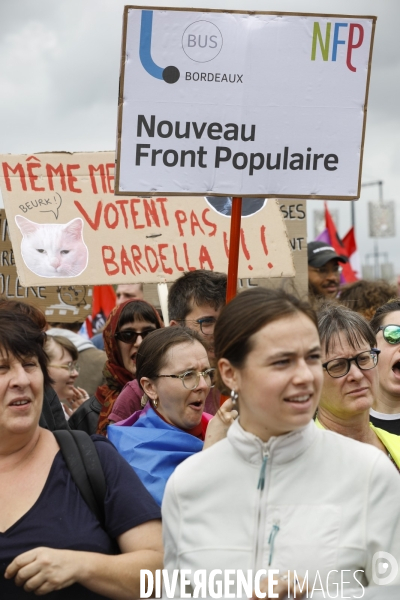 Bordeaux, Manifestation contre l extrême droite pour les élections législatives.