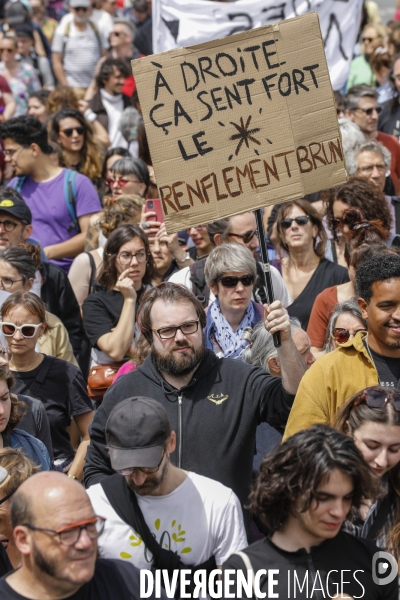 Bordeaux, Manifestation contre l extrême droite pour les élections législatives.