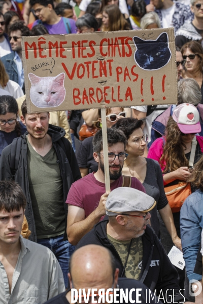 Bordeaux, Manifestation contre l extrême droite pour les élections législatives.