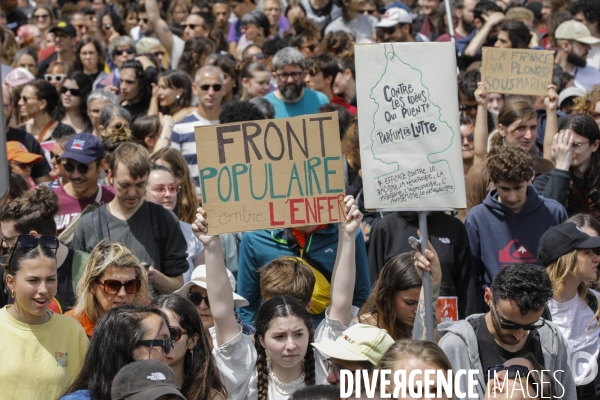Bordeaux, Manifestation contre l extrême droite pour les élections législatives.