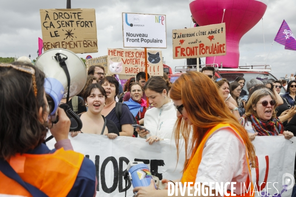Bordeaux, Manifestation contre l extrême droite pour les élections législatives.