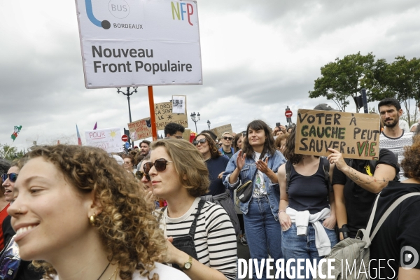 Bordeaux, Manifestation contre l extrême droite pour les élections législatives.