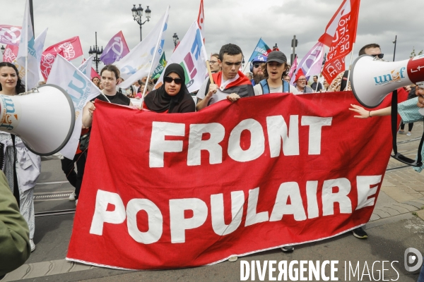 Bordeaux, Manifestation contre l extrême droite pour les élections législatives.