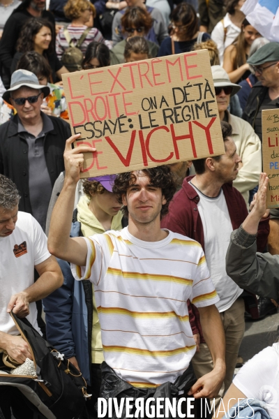 Bordeaux, Manifestation contre l extrême droite pour les élections législatives.