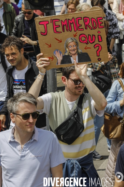 Bordeaux, Manifestation contre l extrême droite pour les élections législatives.
