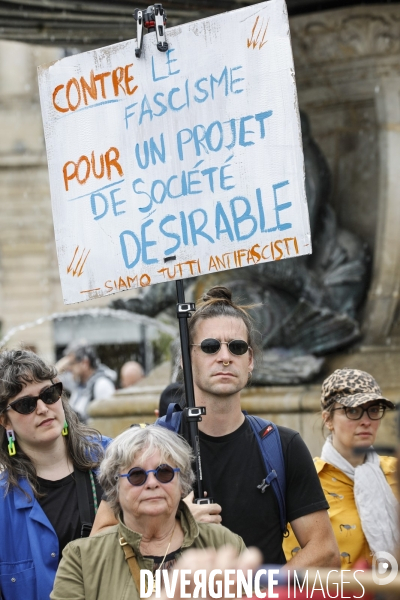 Bordeaux, Manifestation contre l extrême droite pour les élections législatives.