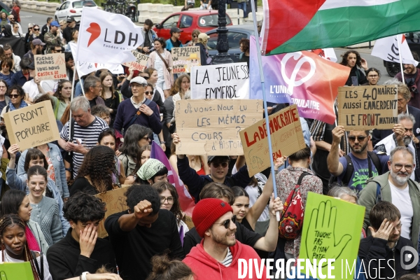 Bordeaux, Manifestation contre l extrême droite pour les élections législatives.