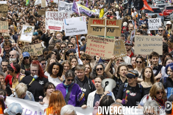 Bordeaux, Manifestation contre l extrême droite pour les élections législatives.