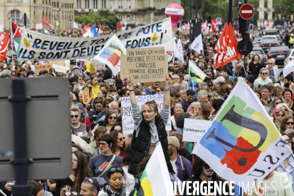 Bordeaux, Manifestation contre l extrême droite pour les élections législatives.