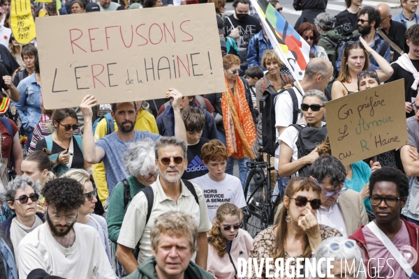 Bordeaux, Manifestation contre l extrême droite pour les élections législatives.