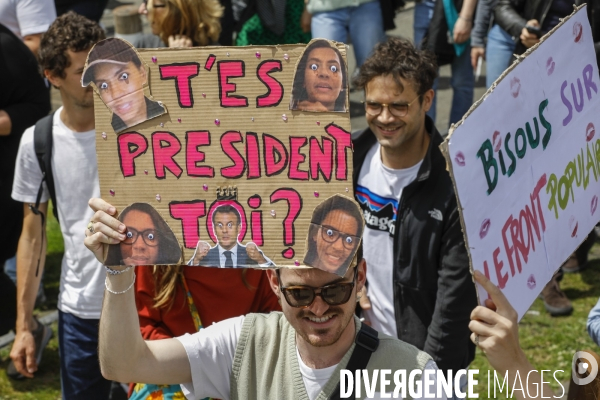 Bordeaux, Manifestation contre l extrême droite pour les élections législatives.