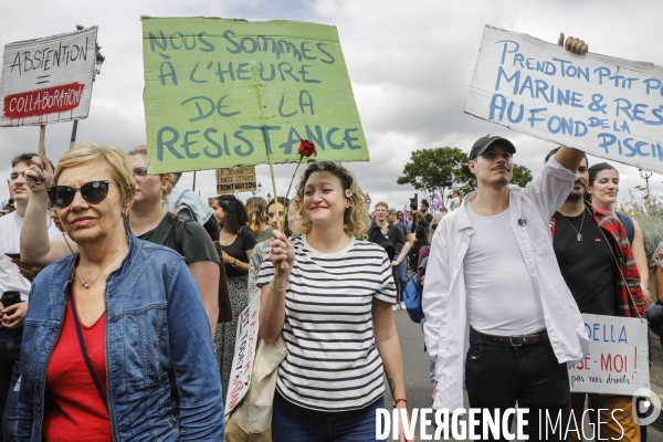Bordeaux, Manifestation contre l extrême droite pour les élections législatives.