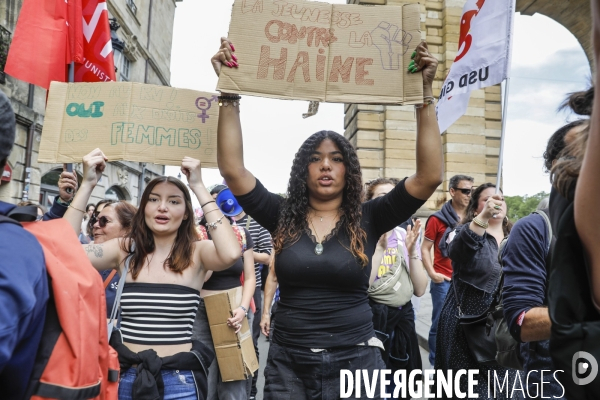 Bordeaux, Manifestation contre l extrême droite pour les élections législatives.