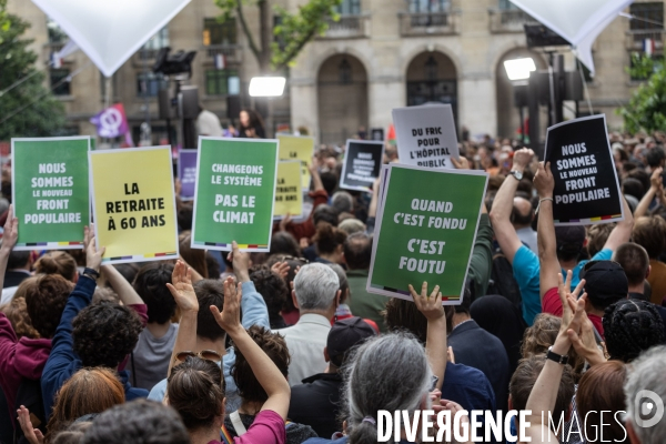 Meeting du Nouveau Front Populaire à Montreuil