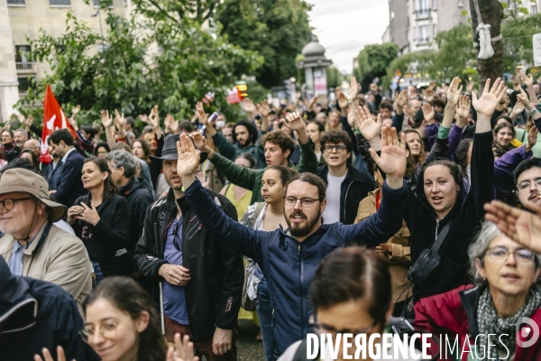 Meeting du nouveau Front Populaire a Montreuil